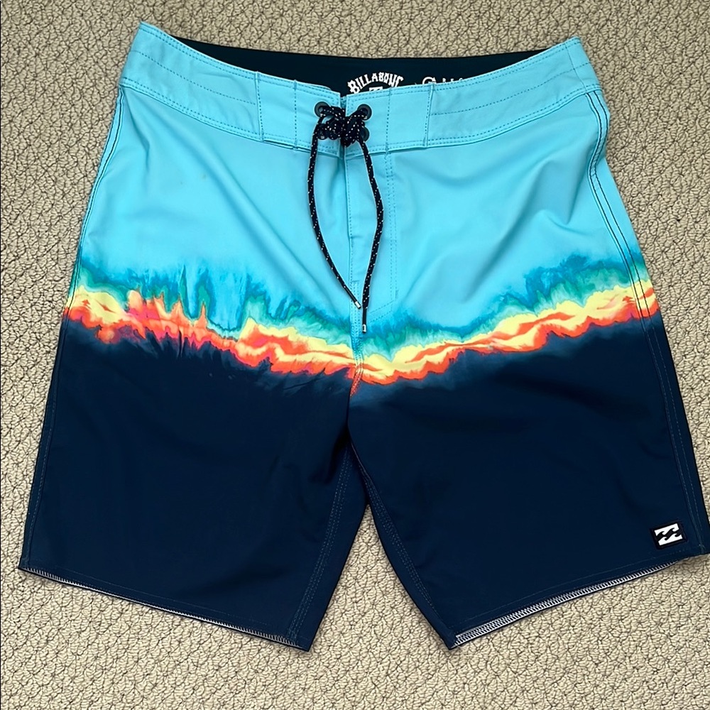 Billabong Blue Board Shorts with Dynamic Design